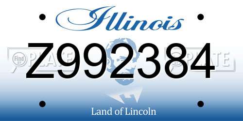 Z992384 Illinois License Plate