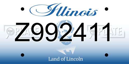 Z992411 Illinois License Plate