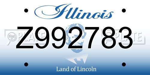 Z992783 Illinois License Plate
