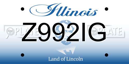 Z992IG Illinois License Plate