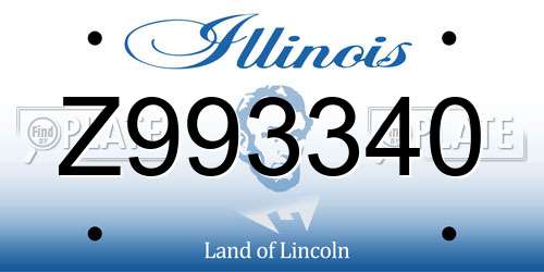 Z993340 Illinois License Plate