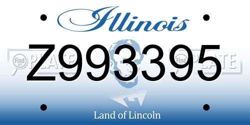 Z993395 Illinois License Plate