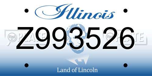 Z993526 Illinois License Plate