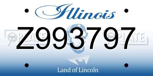 Z993797 Illinois License Plate