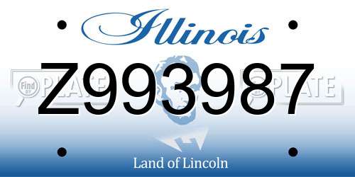 Z993987 Illinois License Plate