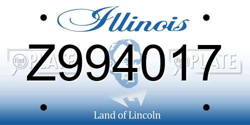 Z994017 Illinois License Plate