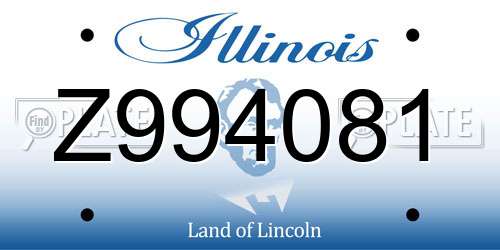 Z994081 Illinois License Plate