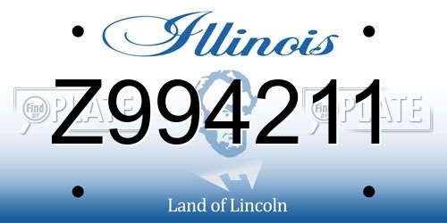 Z994211 Illinois License Plate