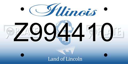 Z994410 Illinois License Plate
