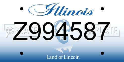 Z994587 Illinois License Plate