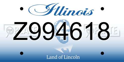 Z994618 Illinois License Plate