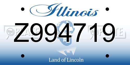 Z994719 Illinois License Plate