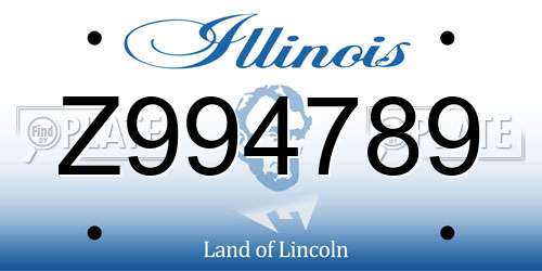 Z994789 Illinois License Plate