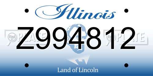 Z994812 Illinois License Plate
