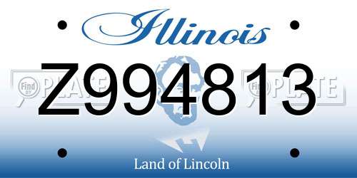 Z994813 Illinois License Plate
