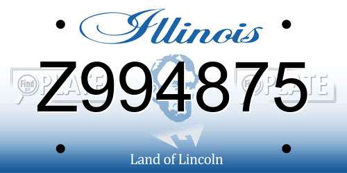 Z994875 Illinois License Plate