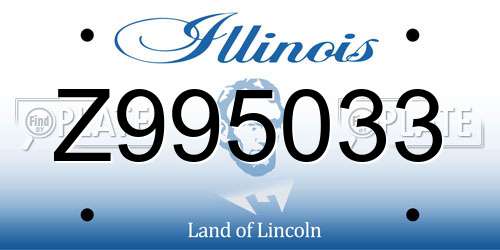 Z995033 Illinois License Plate
