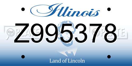 Z995378 Illinois License Plate