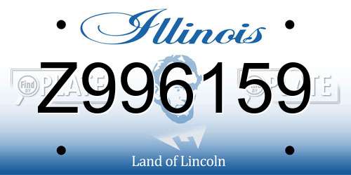 Z996159 Illinois License Plate