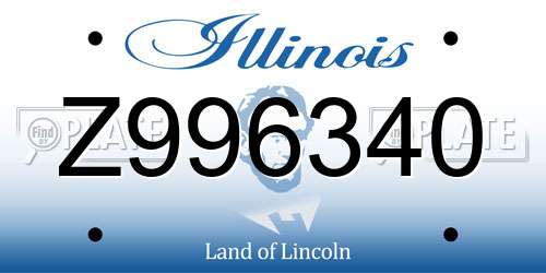 Z996340 Illinois License Plate