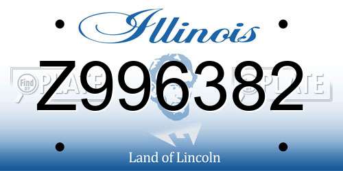 Z996382 Illinois License Plate