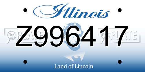 Z996417 Illinois License Plate