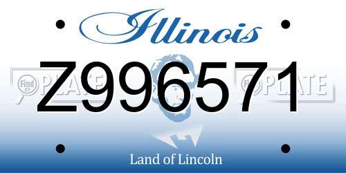 Z996571 Illinois License Plate