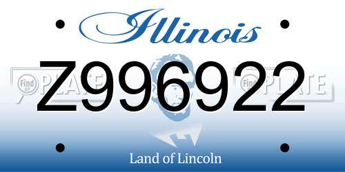 Z996922 Illinois License Plate