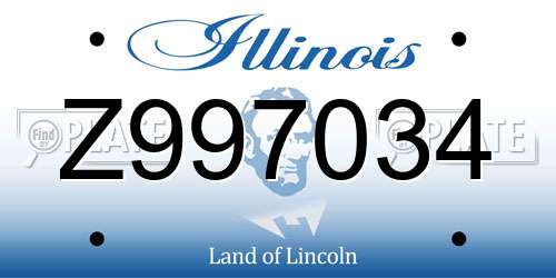 Z997034 Illinois License Plate