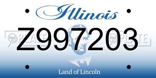 Z997203 Illinois License Plate