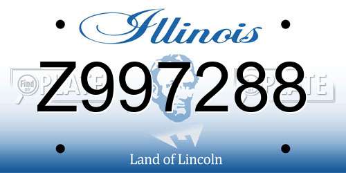 Z997288 Illinois License Plate