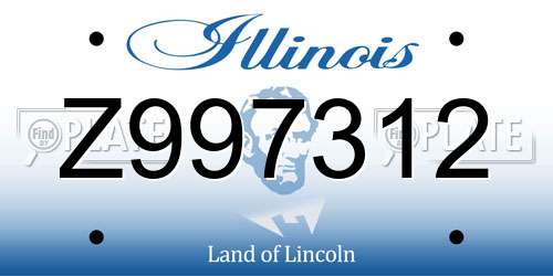 Z997312 Illinois License Plate