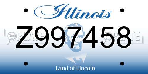 Z997458 Illinois License Plate