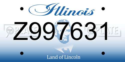 Z997631 Illinois License Plate