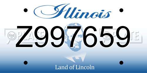 Z997659 Illinois License Plate