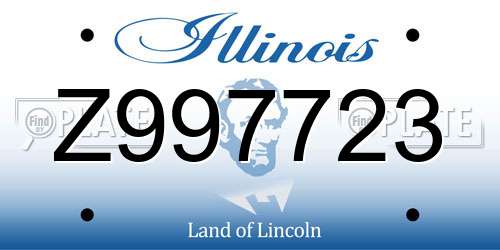 Z997723 Illinois License Plate