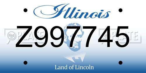 Z997745 Illinois License Plate
