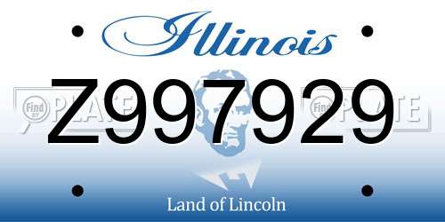 Z997929 Illinois License Plate