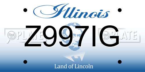 Z997IG Illinois License Plate