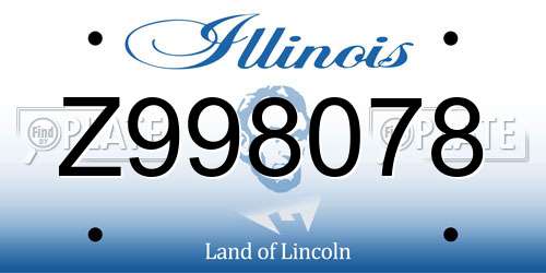 Z998078 Illinois License Plate