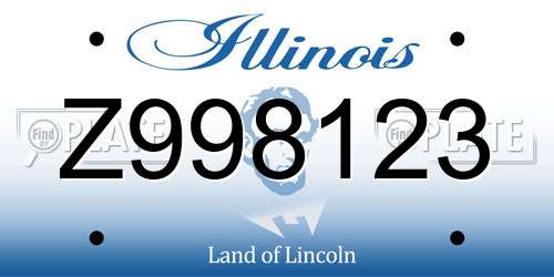 Z998123 Illinois License Plate