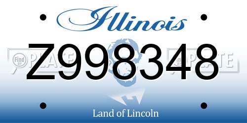 Z998348 Illinois License Plate