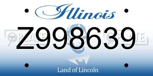 Z998639 Illinois License Plate