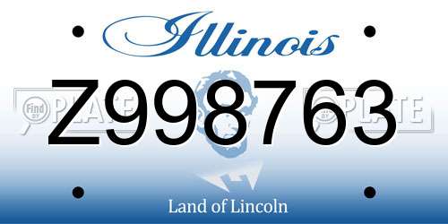 Z998763 Illinois License Plate
