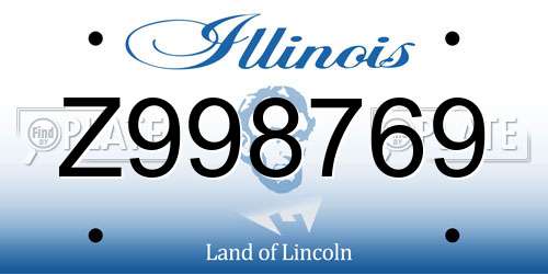 Z998769 Illinois License Plate