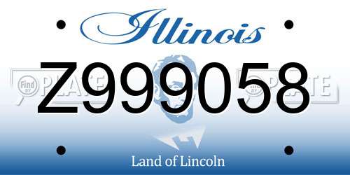 Z999058 Illinois License Plate