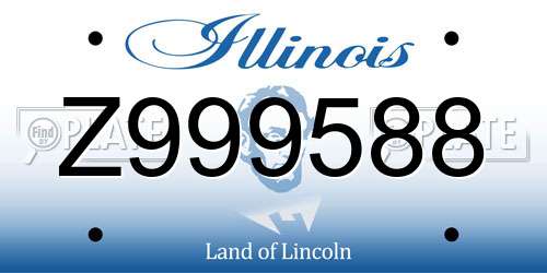 Z999588 Illinois License Plate
