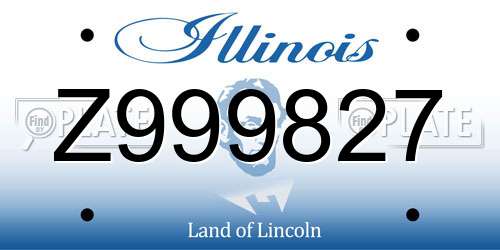 Z999827 Illinois License Plate