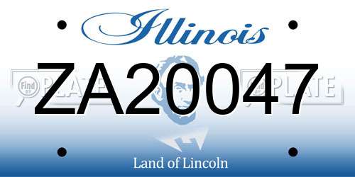 ZA20047 Illinois License Plate