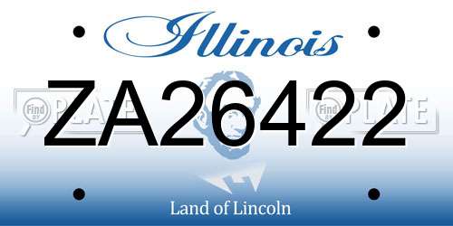 ZA26422 Illinois License Plate